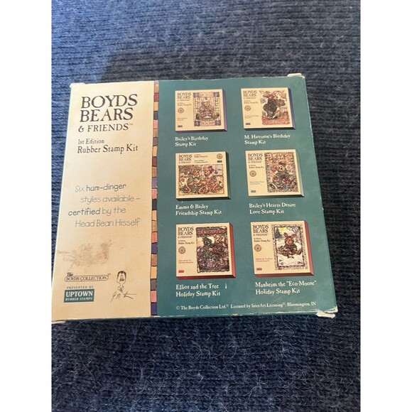 Boyds Bears & Friends "Baileys Heart Desire Love" 1st Edition Rubber Stamp Kit - Picture 5 of 5